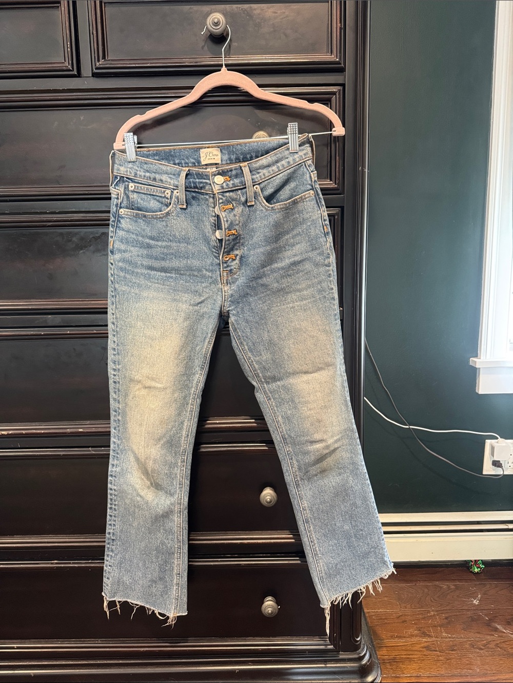 J. Crew Light Blue High-Rise Ankle Crop Button-Fly Jeans